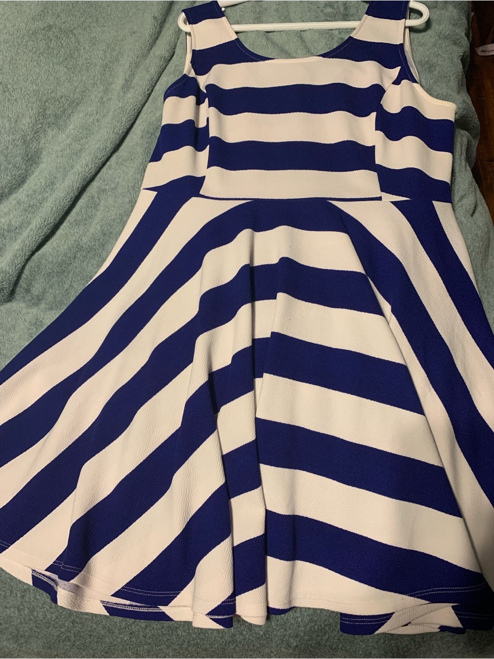 Fashion to Figure Blue and White Striped Dress